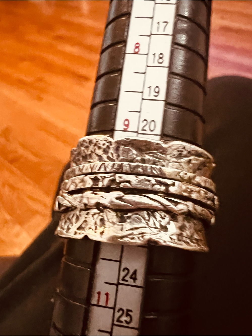 Sterling Silver Textured Multi-Band unisex Ring - Silver